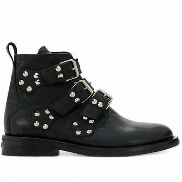 Zadig & Voltaire Shoes - Zadig & Voltaire Laureen leather Spike buckle ankle moto boots